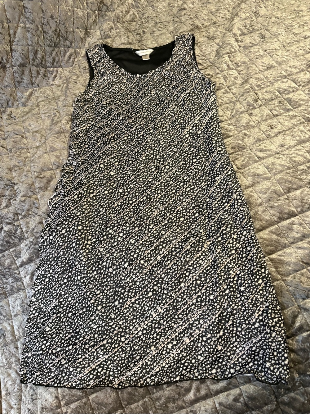 Christopher & Banks Black/White/really light pink Sleeveless Dress #1368 - Picture 2 of 11